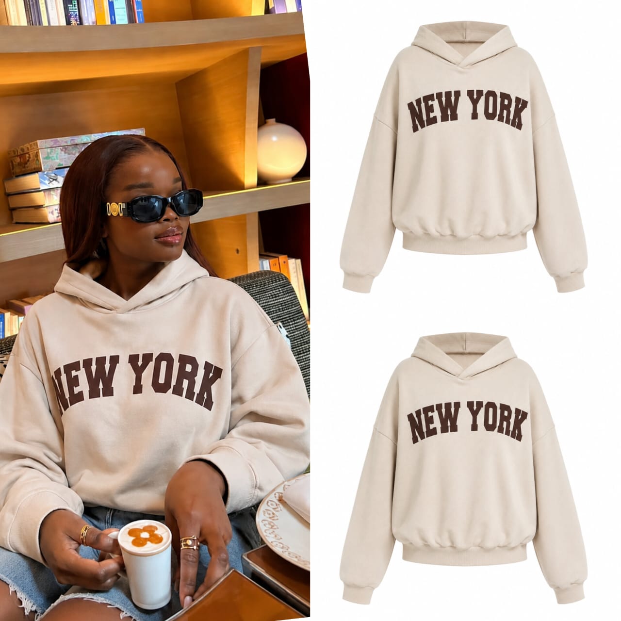 Milk color hoodie ...